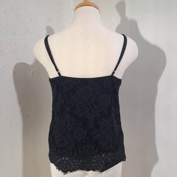 Abercrombie and Fitch | black lace front button up sleevless tank top - Picture 4 of 8